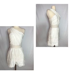Endless Rose Boho Romper Crochet Eyelet Med White